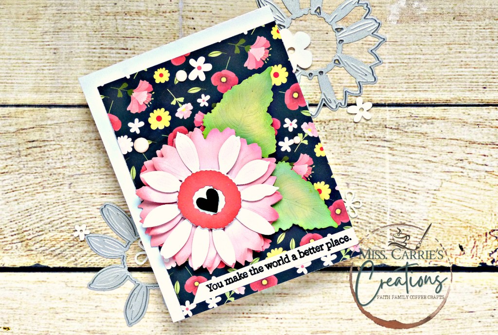 distress oxide pink sunflower thank you card