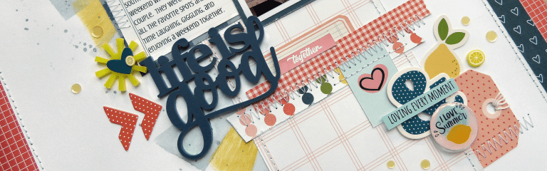 Balance Bright Embellishments on a Scrapbook Layout