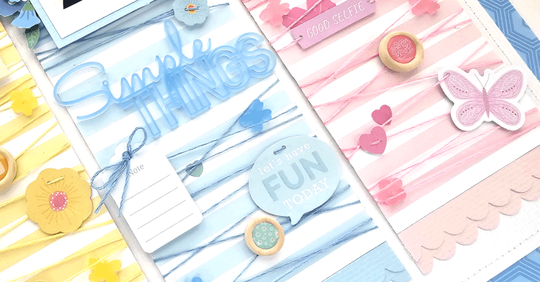 Scrapbook Page Pattern Play and Embellishment Magic